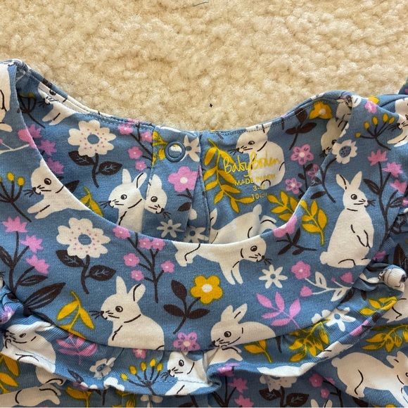 Baby Boden Blue Floral Bunny Dress - Picture 2 of 4